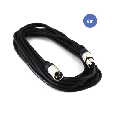 Câble 6m - XLR 3 PIN Mâle - XLR 3 PIN Femelle