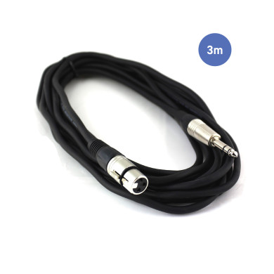 Câble 3m - JACK MONO Mâle - XLR 3 PIN Femelle