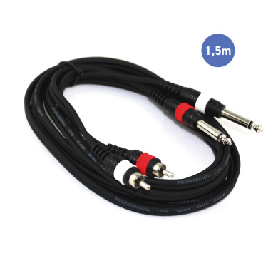 Câble 1,5m - JACK MONO Mâle - RCA Mâle