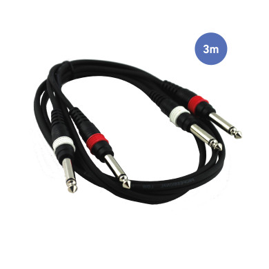Câble 3m - JACK MONO Mâle - JACK MONO Mâle