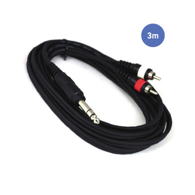Câble 3m - RCA Mâle - JACK STEREO Mâle