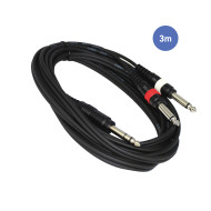Câble 3m - JACK MONO Mâle - JACK STEREO Mâle