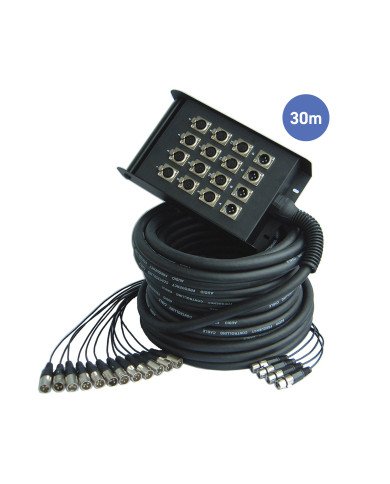 Multipaires Boîtier Scène 30m - 12 IN / 4 OUT