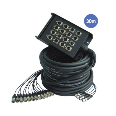 Multipaires Boîtier Scène 30m - 12 IN / 4 OUT