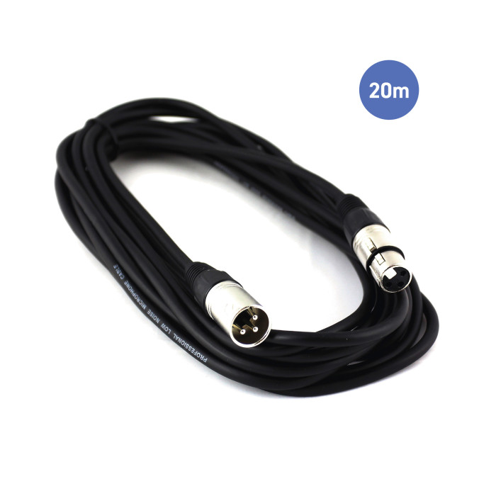 Câble 20m - XLR 3 PIN Mâle - XLR 3 PIN Femelle