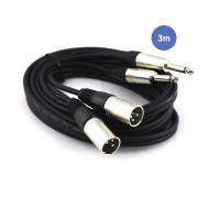 Câble 3m - XLR 3 PIN Mâle - JACK MONO Mâle
