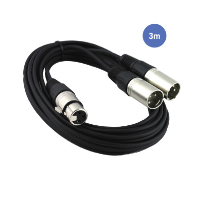 Câble 3m - XLR 3 PIN Femelle - XLR 3 PIN Mâle
