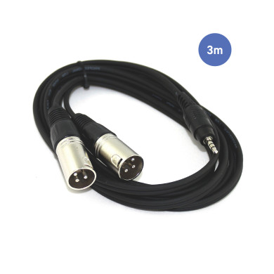 Câble 3m - MINI JACK STEREO Mâle - XLR 3 PIN Mâle
