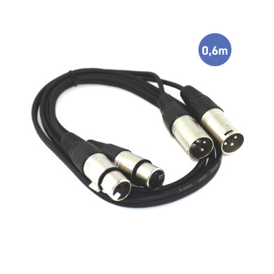 Câble 0,6m - XLR 3 PIN Mâle - XLR 3 PIN Femelle