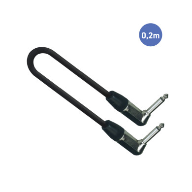 Câble 0,2m - JACK COUDE MONO Mâle - JACK COUDE MONO Mâle