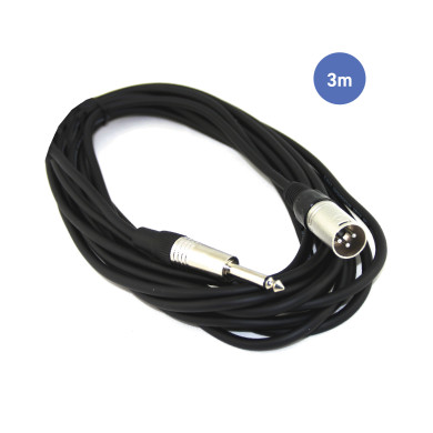 Câble 3m - JACK MONO Mâle - XLR 3 PIN Mâle