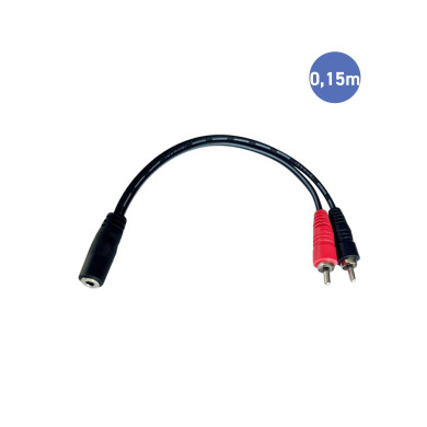 Câble 0,15m - RCA Mâle - MINI JACK STEREO Femelle