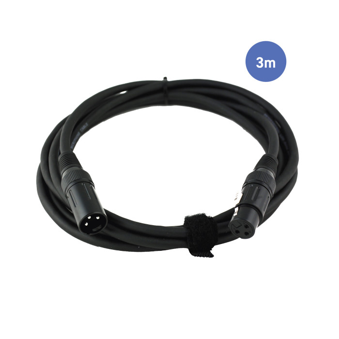 Câble 3m - XLR 3 PIN Mâle - XLR 3 PIN Femelle