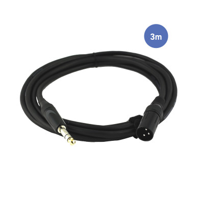 Câble 3m - JACK STEREO Mâle - XLR 3 PIN Mâle