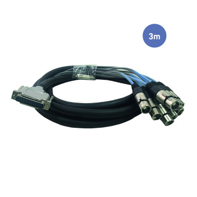 Câble 3m - DB25 Mâle - XLR 3 PIN Femelle