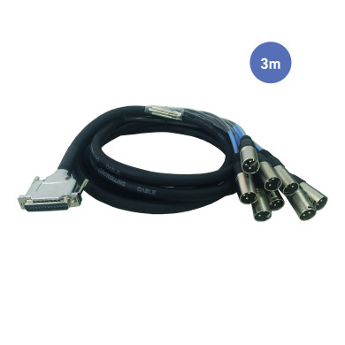 Câble 3m - DB25 Mâle - XLR 3 PIN Mâle