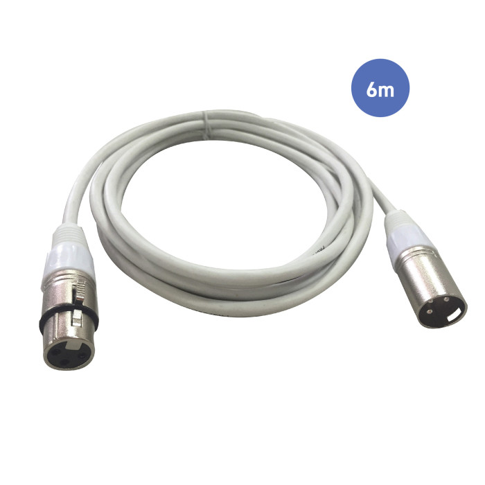 Câble 6m - XLR 3 PIN Mâle - XLR 3 PIN Femelle