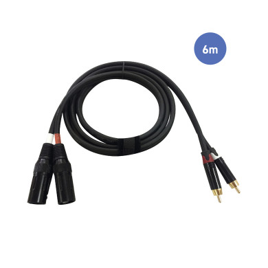 Câble 6m - XLR 3 PIN Mâle - RCA Mâle