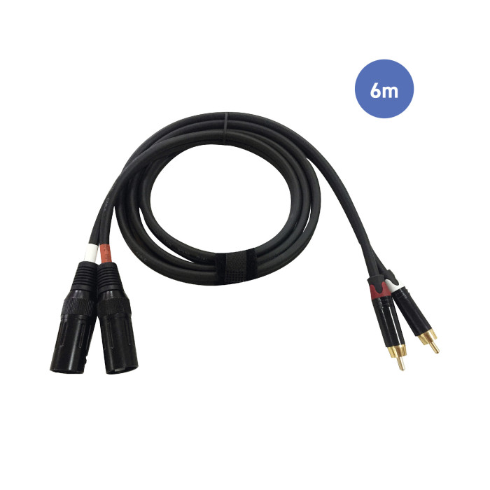 Câble 6m - XLR 3 PIN Mâle - RCA Mâle