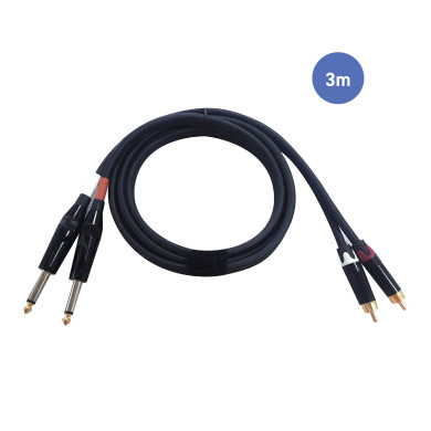 Câble 3m - JACK MONO Mâle - RCA Mâle