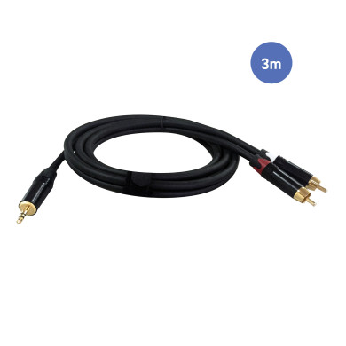 Câble 3m - MINI JACK STEREO Mâle - RCA Mâle