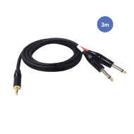 Câble 3m - MINI JACK STEREO Mâle - JACK MONO Mâle