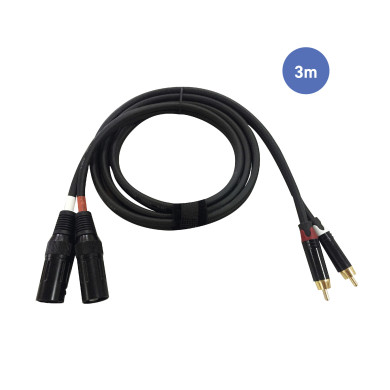 Câble 3m - XLR 3 PIN Mâle - RCA Mâle