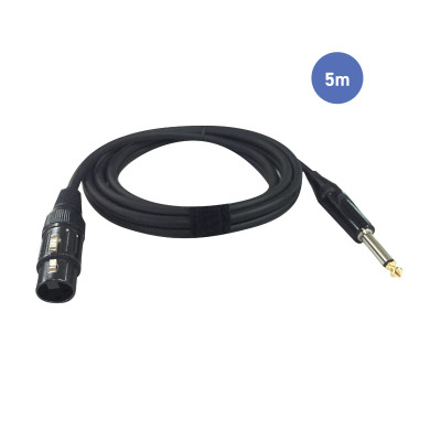 Câble 5m - JACK MONO Mâle - XLR 3 PIN Femelle