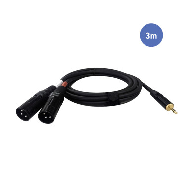 Câble 3m - MINI JACK STEREO Mâle - XLR 3 PIN Mâle