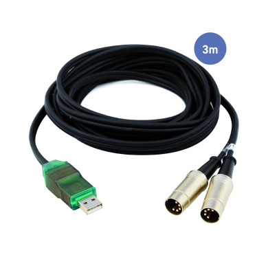 Câble USB/Double Midi