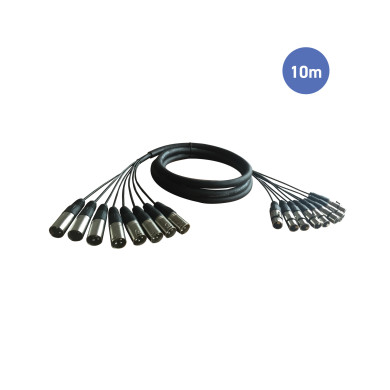 Octopaires 10m - XLR 3 PIN Mâle - XLR 3 PIN Femelle