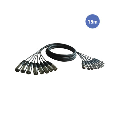 Octopaires 15m - XLR 3 PIN Mâle - XLR 3 PIN Femelle