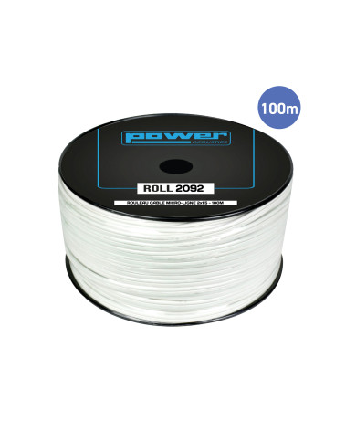 Rouleau Câble Haut-Parleur Ligne Blanc 2 x 1,5mm² - 100m