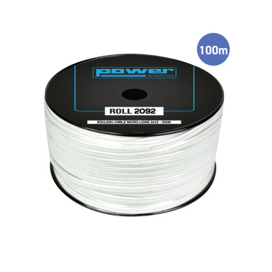 Rouleau Câble Haut-Parleur Ligne Blanc 2 x 1,5mm² - 100m