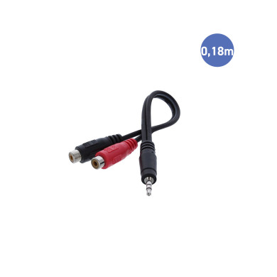 1 Mini Jack 3.5 / 2 Rca Femelle 0.18m