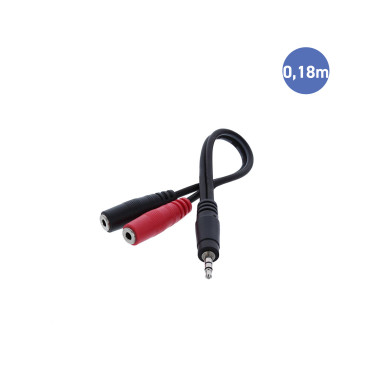 1 Mini Jack 3.5 / 2 Mini Jack Femelle 0.18m