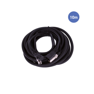 Câble d'alimentation 10m - XLR - Shucko Mâle / Femelle