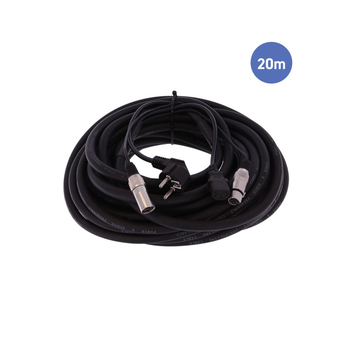 Câble d'Alimentation 20m - XLR - Shucko femelle