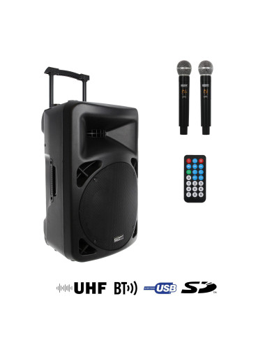 Portable Lecteur SD/USB/Bluetooth + 2 Micros Main UHF