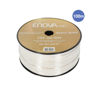 Rouleau Câble HP Blanc 1.5mm² - 100m