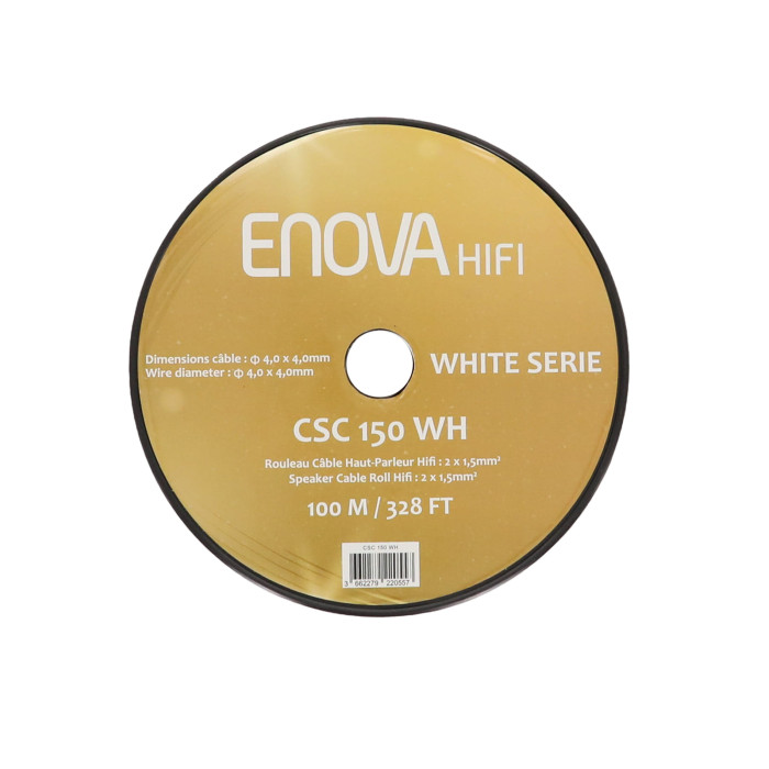 Rouleau Câble HP Blanc 1.5mm² - 100m