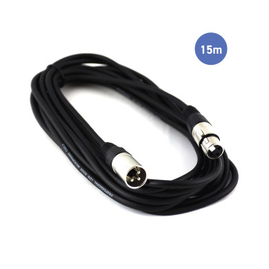 Câble 15m - XLR 3 PIN Mâle - XLR 3 PIN Femelle