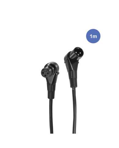 Câble XLR Mâle / XLR Femelle Coudé - 1m