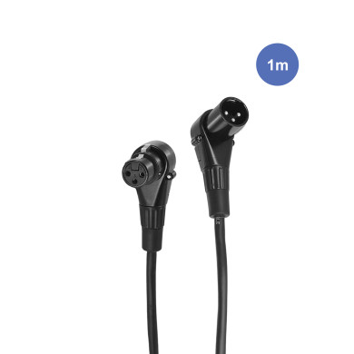 Câble XLR Mâle / XLR Femelle Coudé - 1m