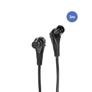 Câble XLR Mâle / XLR Femelle Coudé - 3m