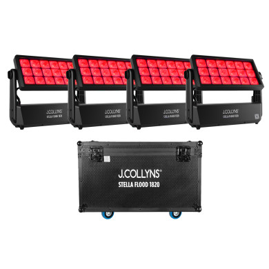 Pack 4 Projecteurs Wash IP65 - Flight Inclus