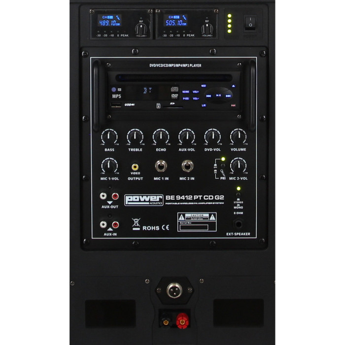 Sono Portable Lecteur CD MP3/SD/USB/DIVX/Bluetooth + 2 Micros Main et 2 Serre-Tête UHF