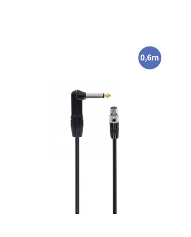 Câble Mini XLR Femelle 3PIN / Jack Mono Coudé - 0,6m