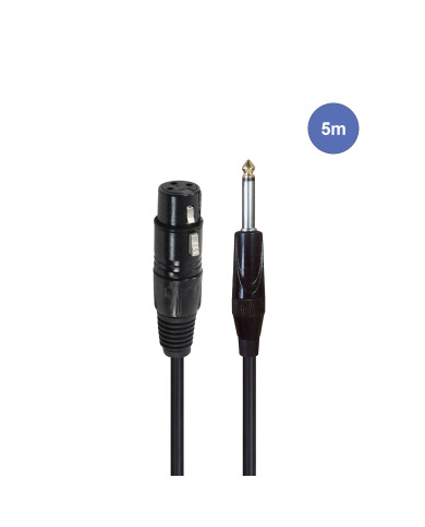 Câble 5m - JACK MONO Mâle - XLR 3 PIN Femelle