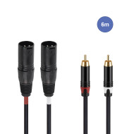Câble 6m - XLR 3 PIN Mâle - RCA Mâle